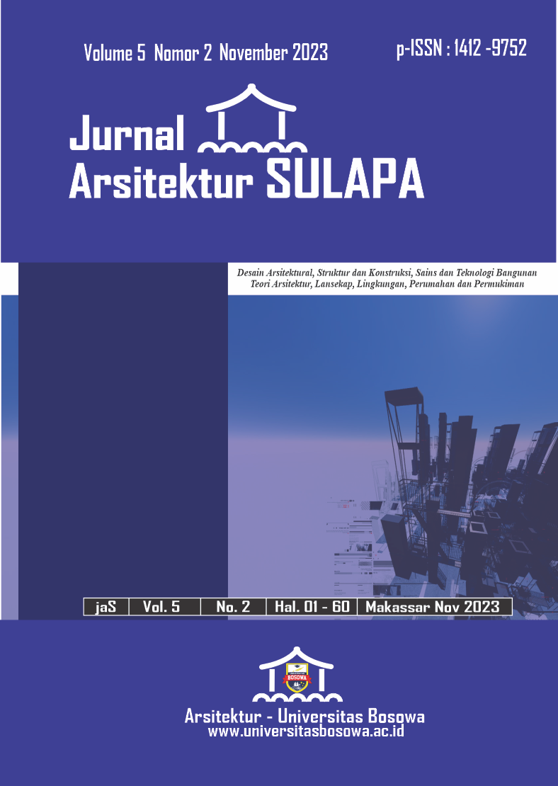 					Lihat Vol 5 No 2 (2023): EDITORIAL: Volume 5 Nomor 2 Nov 2023. Edisi yang telah terbit secara offline (Cetak) di jurnal Arsitektur SULAPA (JaS)
				
