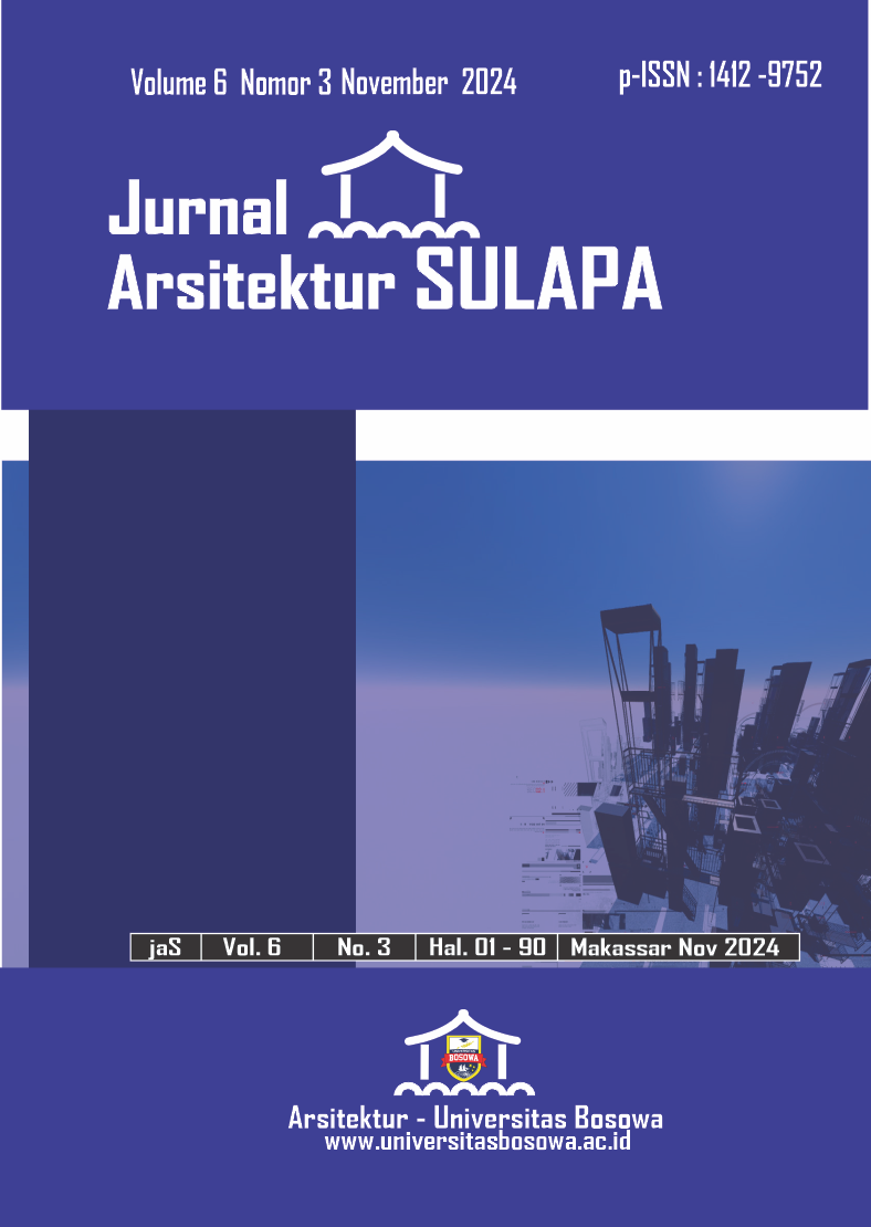 					Lihat Vol 6 No 3 (2024): EDITORIAL: Volume 6 Nomor 3 Nov 2024. Edisi yang telah terbit secara offline (Cetak) di jurnal Arsitektur SULAPA (JaS)
				